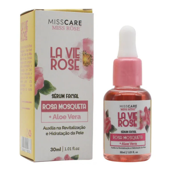 Miss Rôse Sérum Facial La Vie Rose Rosa Mosqueta e Aloe Vera 30ml
