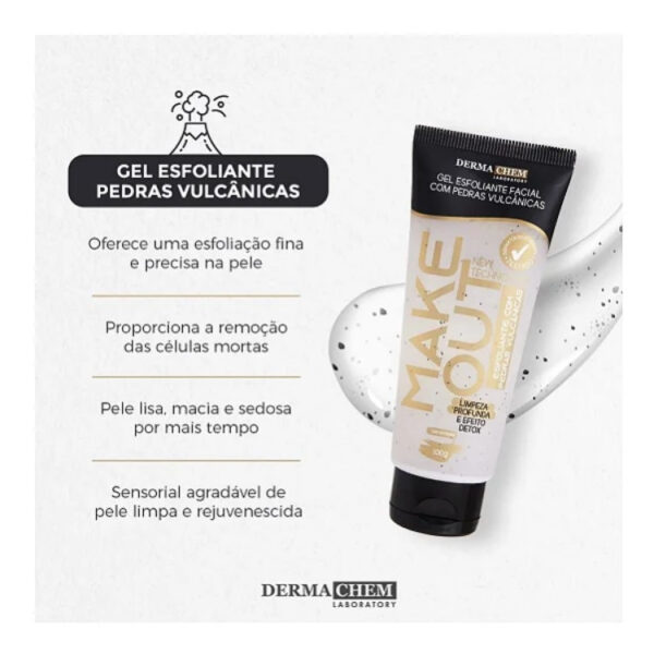 Gel Esfoliante Facial com Pedras Vulcânicas Make Out Dermachem 100ml - Imagem 4