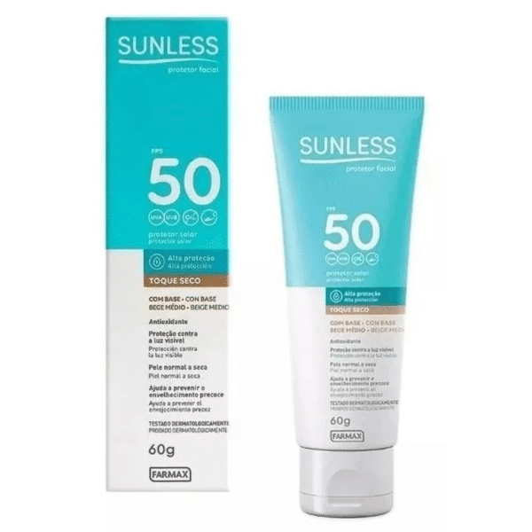Sunless Protetor Solar 50FPS Bege Médio 60g - Imagem 2