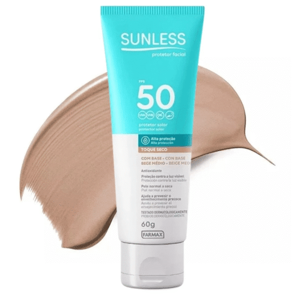 Sunless Protetor Solar 50FPS Bege Médio 60g - Imagem 3
