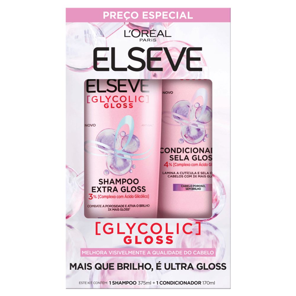 Kit Sham 375ml + Cond 170ml Elseve Glycolic Gloss