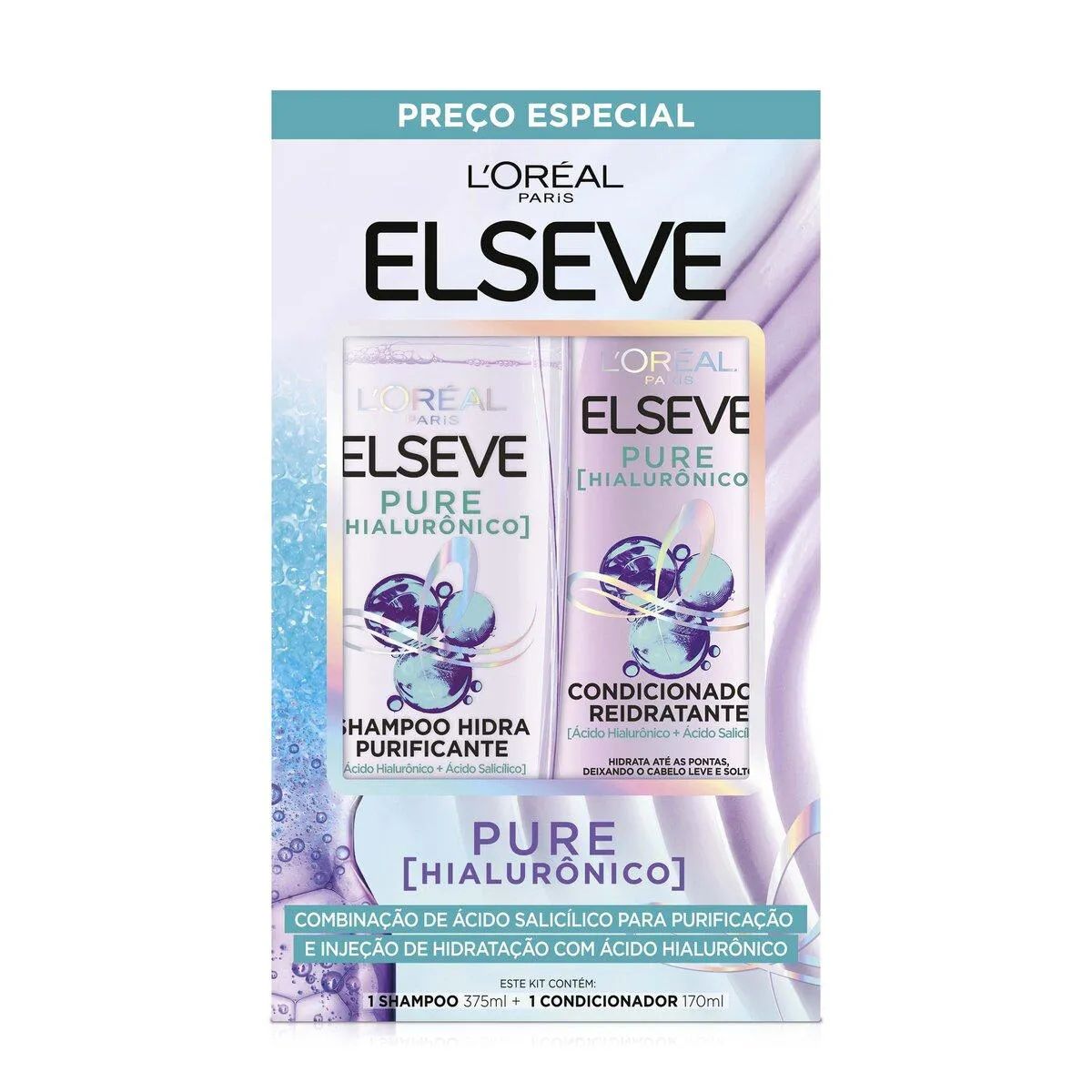 Kit Sha 375ml + Cond 170ml Elseve Pure Hialuronico