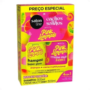 Kit Sham 300ml + Cond 300ml Salon Line Cachos dos Sonhos Pink Lenonade