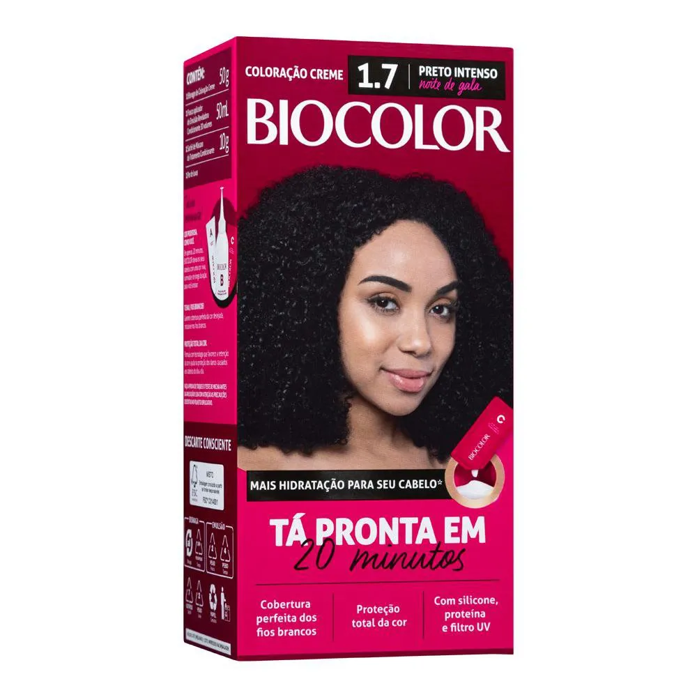 Biocolor 1.7 Preto Intenso – Coloração Permanente
